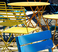 Blue and Yellow Tables and Chairs SQUARE
